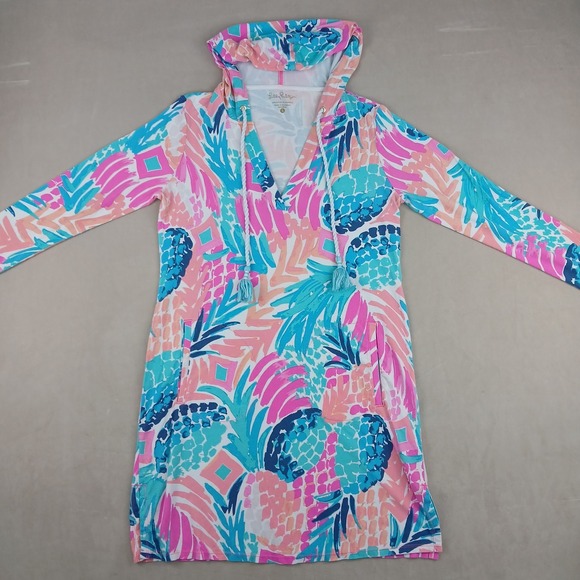 Lilly Pulitzer Riley Small Womens Cover Up Dress Hooded Pockets 17x31 - Picture 2 of 15
